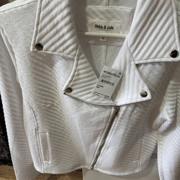 Ookie & Lala Jackets & Blazers - NWT White Moto Jacket